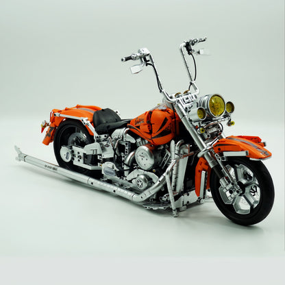 Trilumity Harley Heuer Fat Boy, Electroplating Body Building Block Set, 1:5 Scale, 2,392-Piece