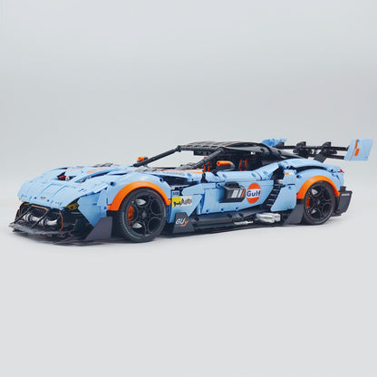 Trilumity Building Block Set: 1:8 Aston Martin Vulcan | Gulf Blue Custom Edition | 3794+-Piece