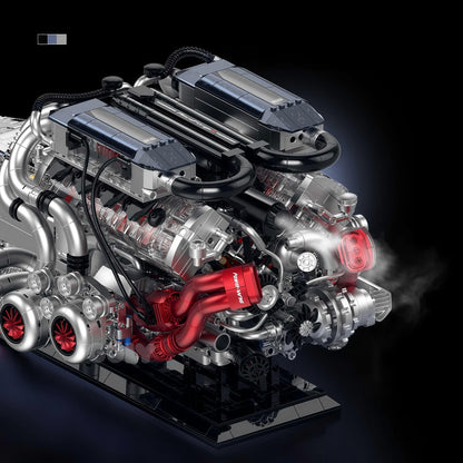 Trilumity Building Block Set: Large W16 Engine | French 16-Cylinder Engine Set (2520-Piece)