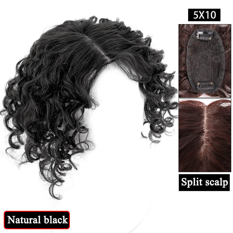 Trilumity Curly Wig in Natural Black, cap and adjustable band construction