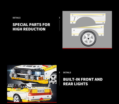 Trilumity Building Block Set: 1: 8 Audi Rally Quattro S1 Group B 1984, Genuine Authorization (3887+Piece)