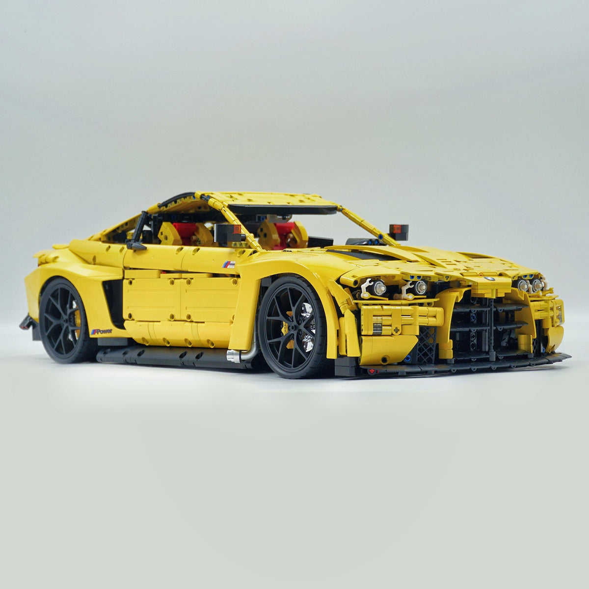 Trilumity Building Block Set: 1: 8 BMW M4 GT3 Building Set, Fully Detailed Simulation, Baked Enamel Yellow Custom Edition (4556Piece)