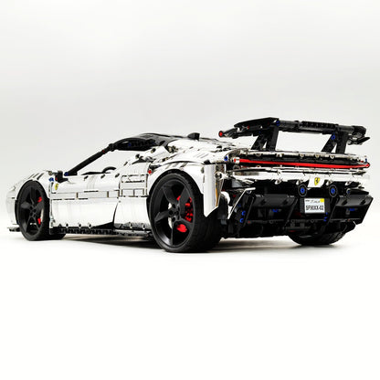 Trilumity Motorized Building Block Set: 1:8 Xx Track Hybrid Silver Plating Limited Color, The Ultimate Supercar, More Than 12 Features