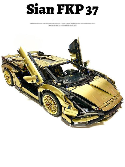 Trilumity Building Block Set: 1: 8 The Ultimate Italian Gold Supercar Custom Edition (3955-Piece)