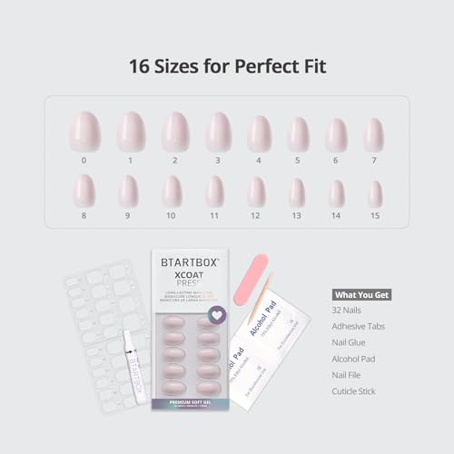Trilumity Power Calm Extra Nude Extra Short Almond Soft Gel - Nude Pink Press On Nails