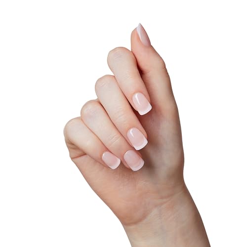 Trilumity No Glue Mani Heroic Short Squoval Gel - Bare French Press On Nails