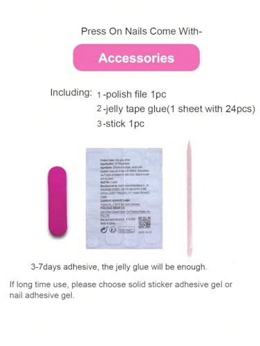 Trilumity French Reusable Salon Quality Short Square Acrylic - Pink Press On Nails