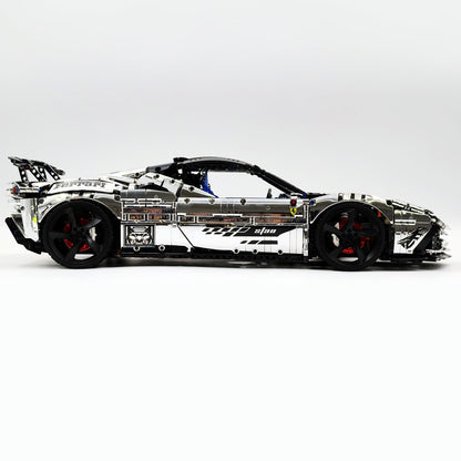 Trilumity Motorized Building Block Set: 1:8 Xx Track Hybrid Silver Plating Limited Color, The Ultimate Supercar, More Than 12 Features