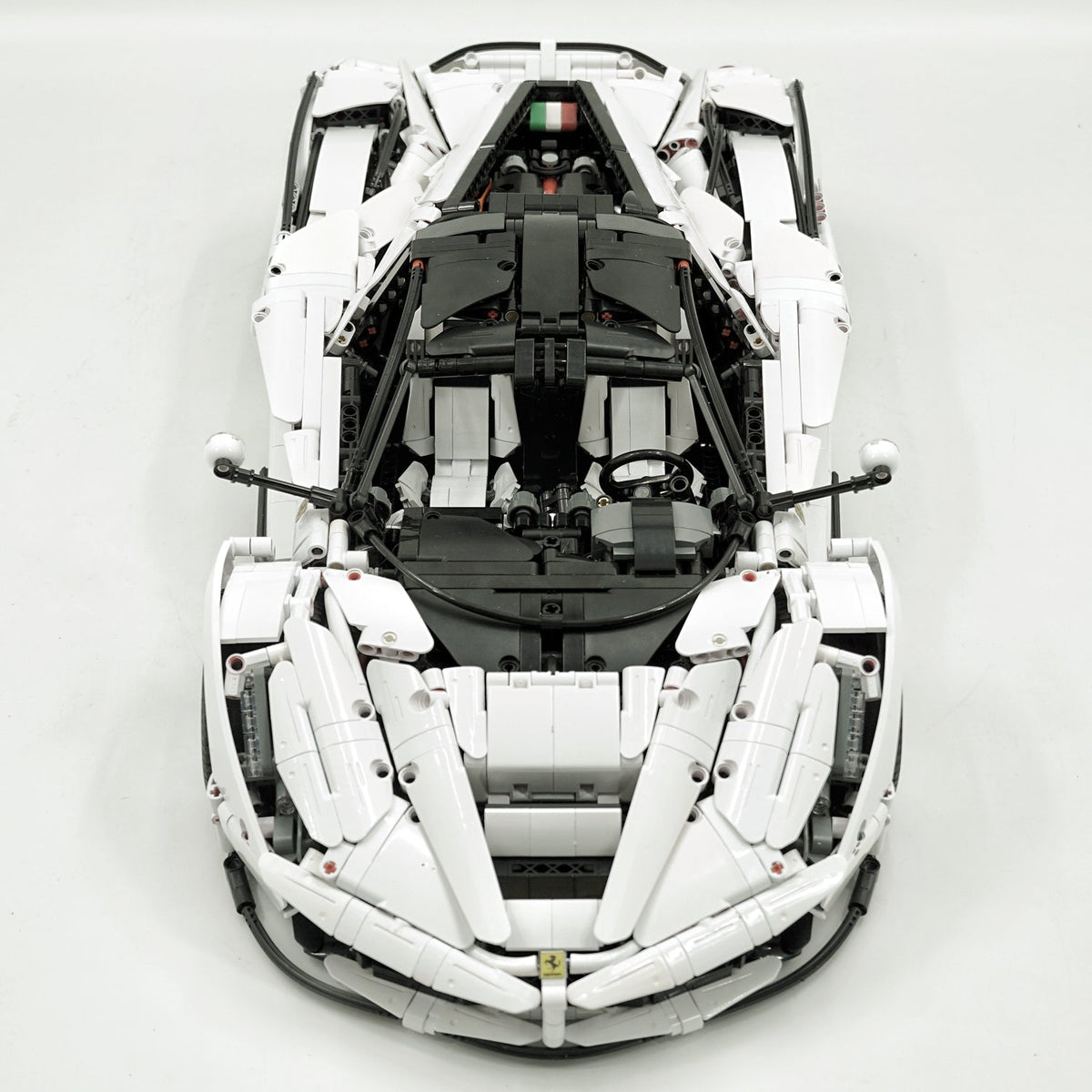 Trilumity LaFerrari C6 Sportcar, Custom White Goddess Building Block Set, 1:8 Scale, Remote Control, 4,739-Piece