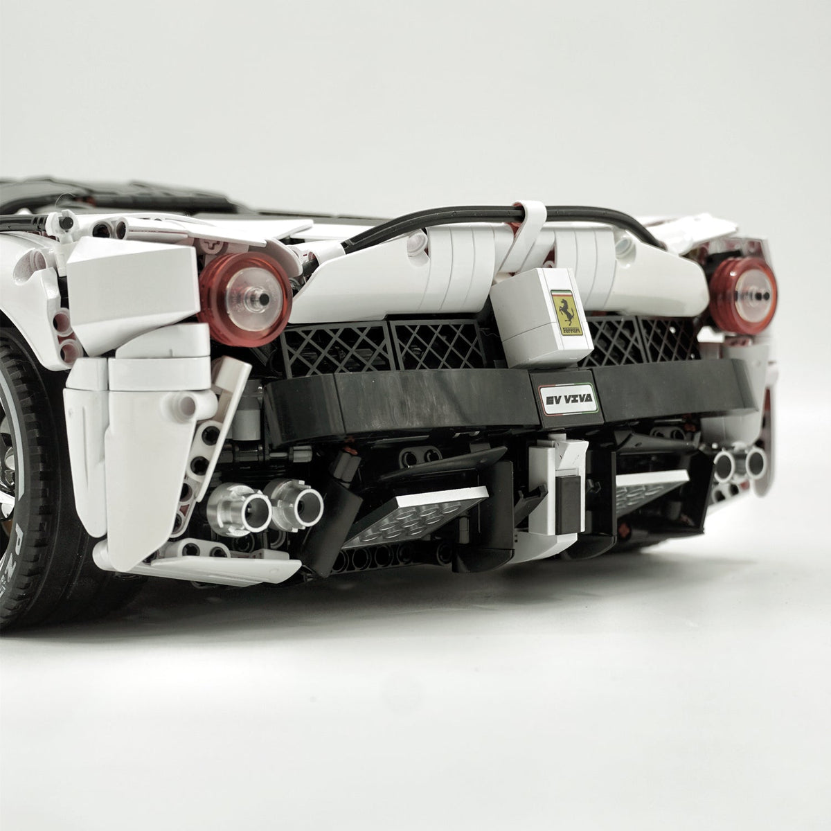 Trilumity LaFerrari C6 Sportcar, Custom White Goddess Building Block Set, 1:8 Scale, Remote Control, 4,739-Piece