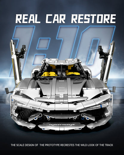 Trilumity Building Block Set: 1:10 Silver Koenigsegg Building Sets (2086Piece)