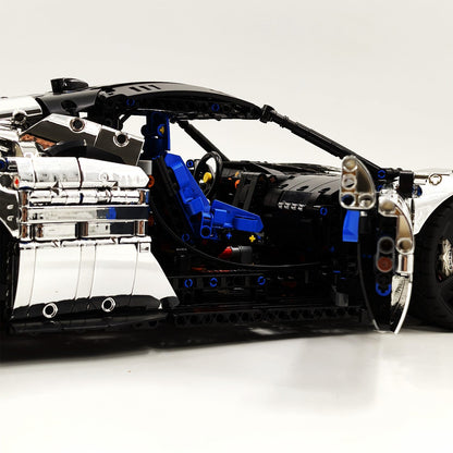 Trilumity Motorized Building Block Set: 1:8 Xx Track Hybrid Silver Plating Limited Color, The Ultimate Supercar, More Than 12 Features