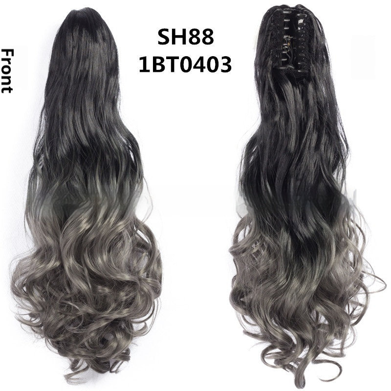 Trilumity Curly Ponytail in Blonde, hair texture close-up