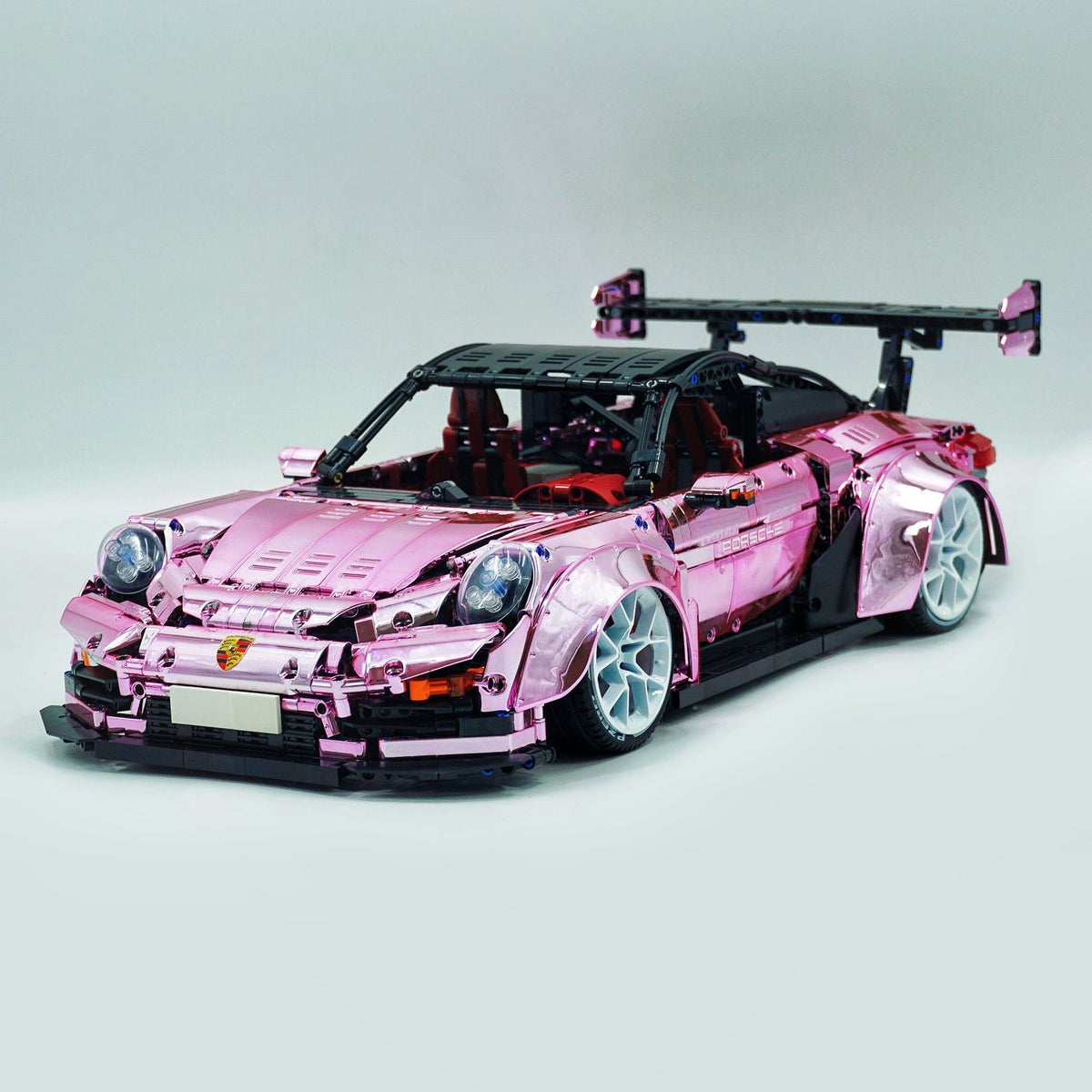 Trilumity Motorized Building Block Set: 1: 8 Porsche Gt2 RS, Limited Mirror Electroplated Edition (3389-Piece)