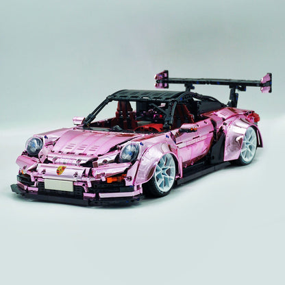 Trilumity Motorized Building Block Set: 1: 8 Porsche Gt2 RS, Limited Mirror Electroplated Edition (3389-Piece)