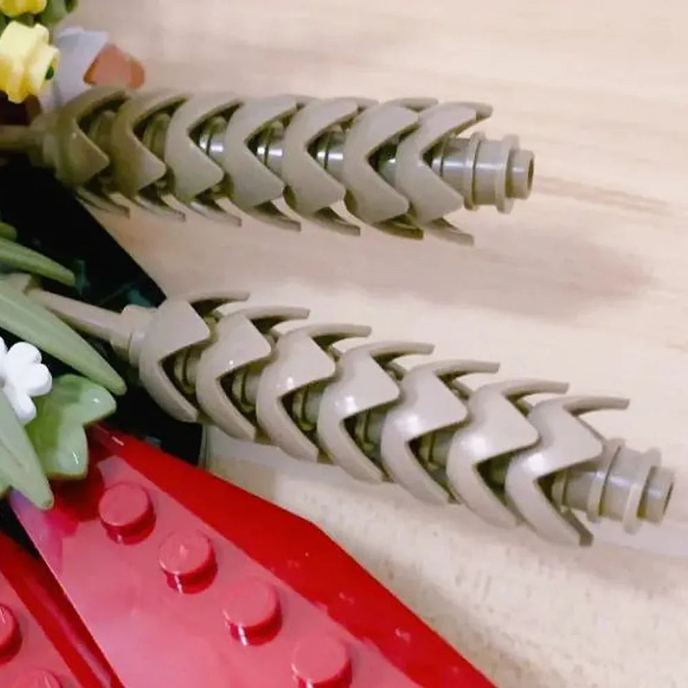 MOC Building Block Set: Romantic Love Bouquet Idea Dried Flower Centerpiece, Model 99032