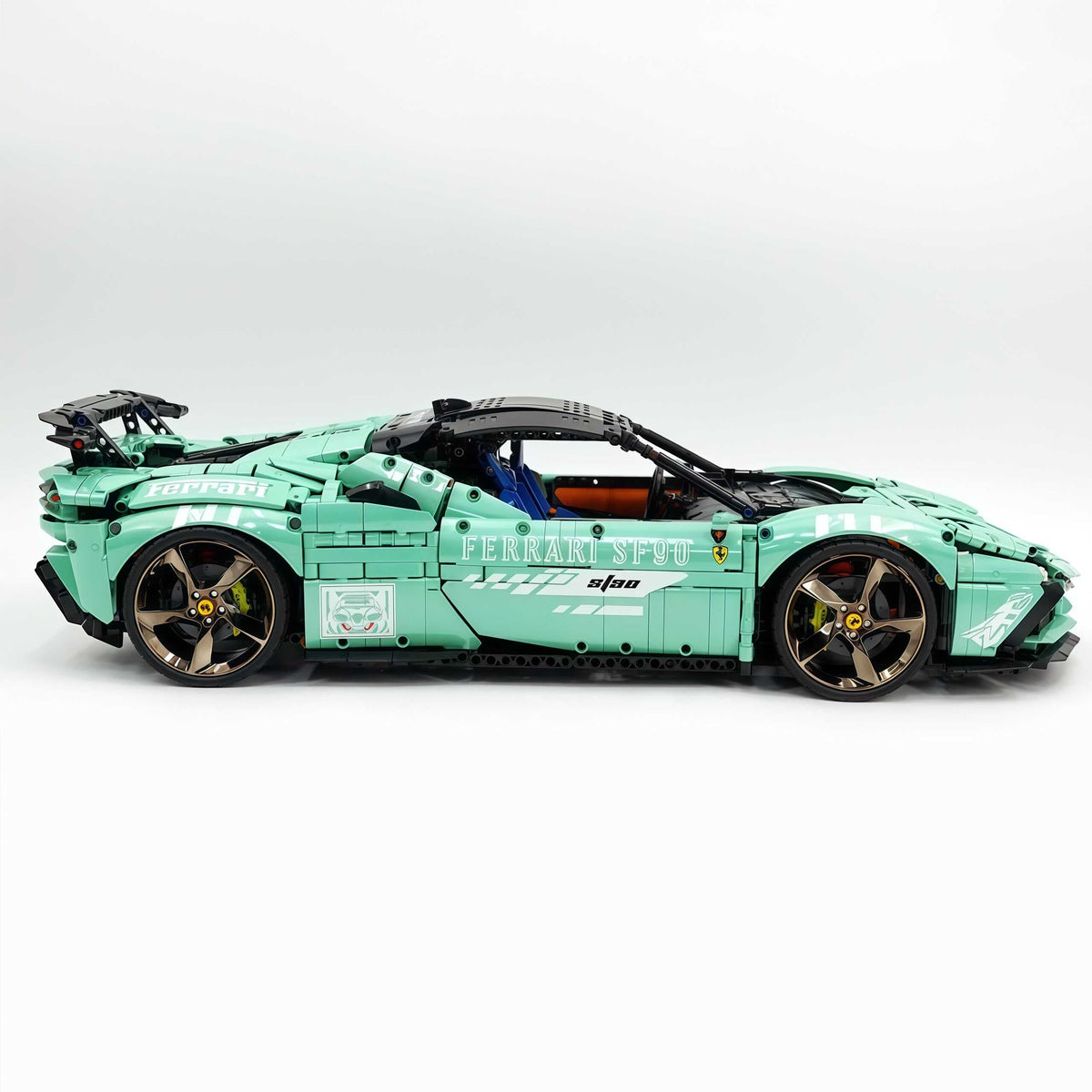 Trilumity Motorized Building Block Set: 1:8 Xx Track Hybrid Baked Enamel Mint Green Limited Color, The Ultimate Supercar, More Than 12 Features
