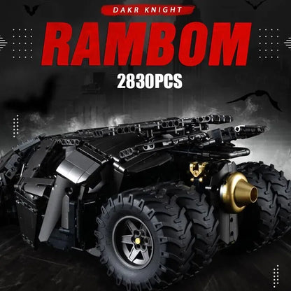 MOC Building Block Set: Motorized MOC Tech Dark Knight Rambom Car, Model K10517PF