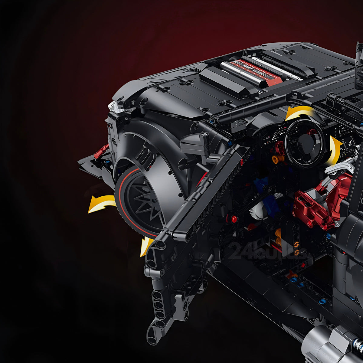 Trilumity Motorized Building Block Set: 1:8 Audi Rs6 Quattro Widebody Wagon | Matte Black Power | 4189+-Piece