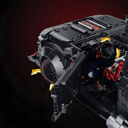 Trilumity Motorized Building Block Set: 1:8 Audi Rs6 Quattro Widebody Wagon | Matte Black Power | 4189+-Piece