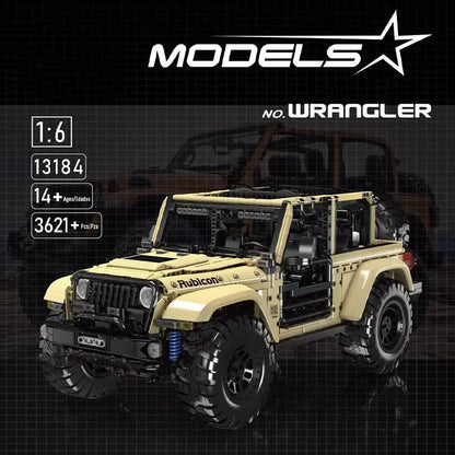 Mould King MOC Motorized Building Block Set: RC Jeep Wrangler SUV Car, Model K13184
