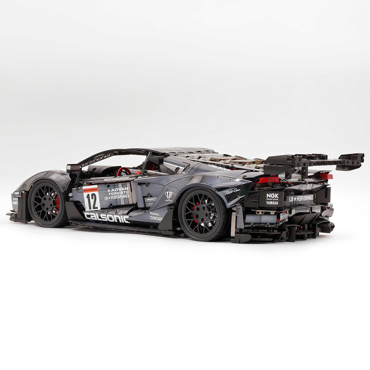 Trilumity Building Block Set: 1:8 Lamborghini Aventador Svj Lbwk | Electroplated Black Custom Bull Widebody Supercar