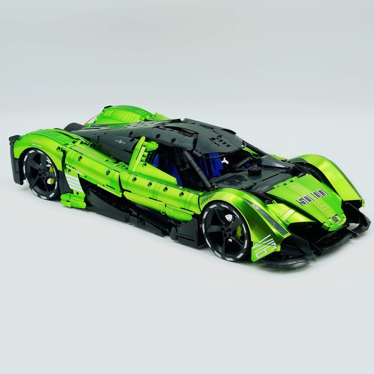 Trilumity Building Block Set: 1:8 Devel sixteen V16 | Neon Green Custom Edition | Officially licensed (4016Piece)
