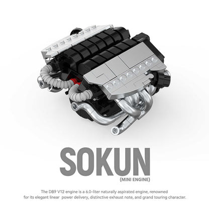 Trilumity Building Block Set: Aston Martin Db9 V12 Engine | Home Decor (375-Piece)