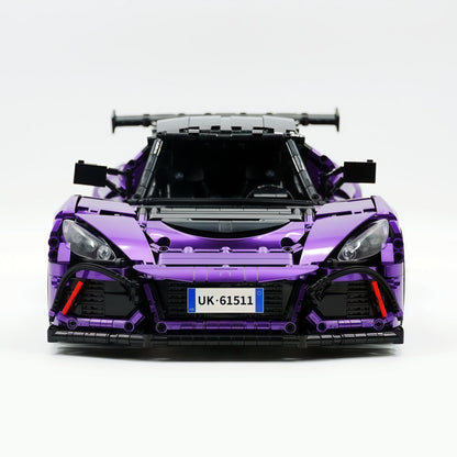 Trilumity Building Block Set: 1:8 Lotus Exige Cup 430 | Rare Amethyst Color Enamel Paint | Officially Licensed Edition (3730-Piece)