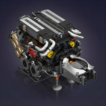 Trilumity Motorized Building Block Set: Bgt Supercar W16 Engine (957-Piece)
