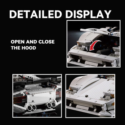 Trilumity Building Block Set: 1:8 Widebody Classic Italian 80s Icon – Pearlescent White Edition (4301-Piece)