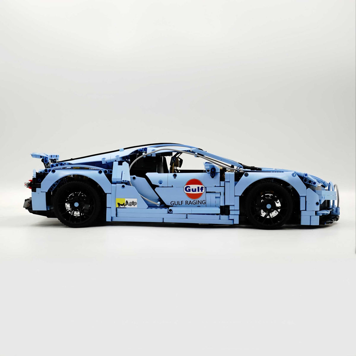 Trilumity Bugatti Chiron, Custom Modified Gulf Blue Version Building Block Set, 1:8 Scale, Remote Control, 4,031-Piece