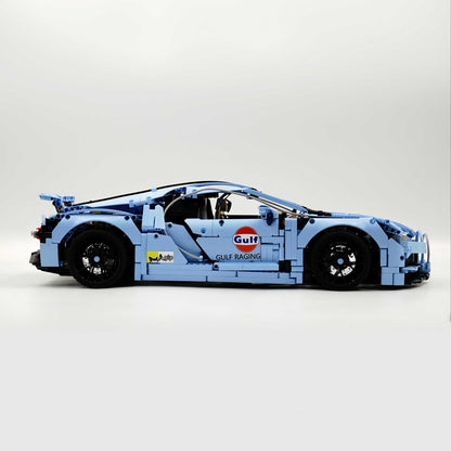 Trilumity Bugatti Chiron, Custom Modified Gulf Blue Version Building Block Set, 1:8 Scale, Remote Control, 4,031-Piece