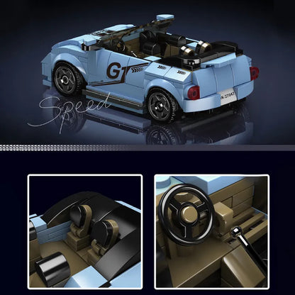 Mould King Building Block Set: Mini V Beetle Speed Champions Car, Model K27047