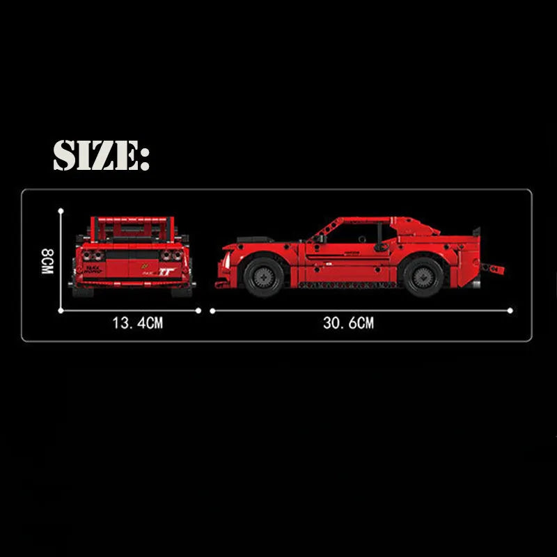 Mould King Building Block Set: Challenger Pull Back Sports Car, Model K15080