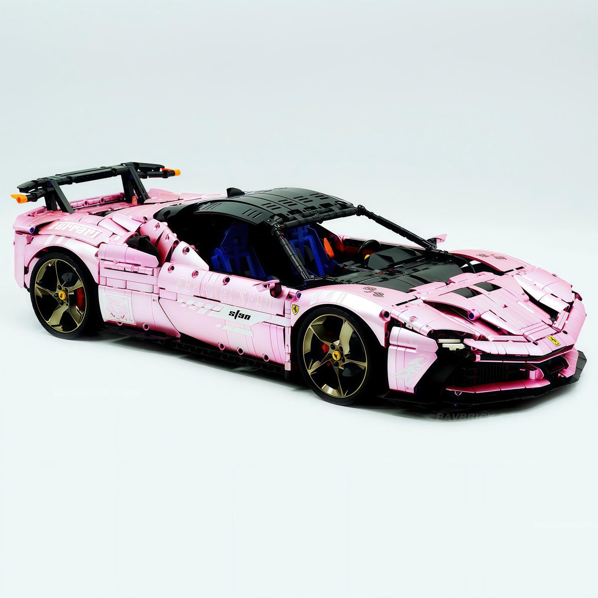 Trilumity Motorized Building Block Set: 1:8 Xx Track Hybrid Pink Plating Limited Color, The Ultimate Supercar, More Than 12 Features
