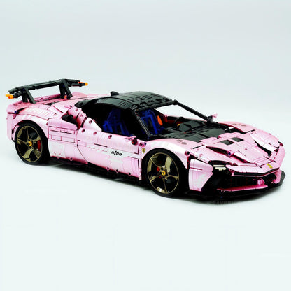 Trilumity Motorized Building Block Set: 1:8 Xx Track Hybrid Pink Plating Limited Color, The Ultimate Supercar, More Than 12 Features