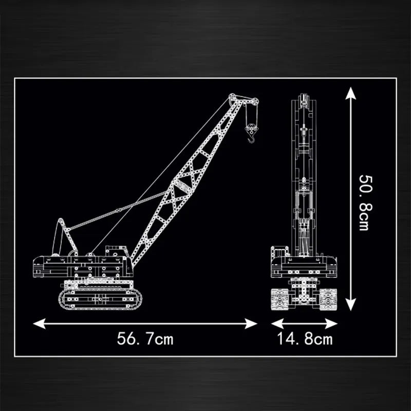 Mould King MOC Building Block Set: Motorized Red Crawler Crane, Model 15070