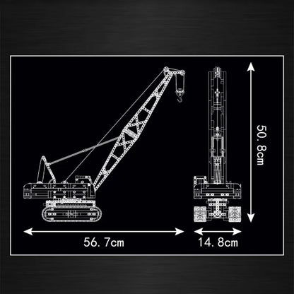 Mould King MOC Building Block Set: Motorized Red Crawler Crane, Model 15070