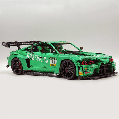 Trilumity Building Block Set: 1: 8 BMW M4 GT3 Building Set, Fully Detailed Simulation, Isle of Man Green Custom Edition (4556Piece)