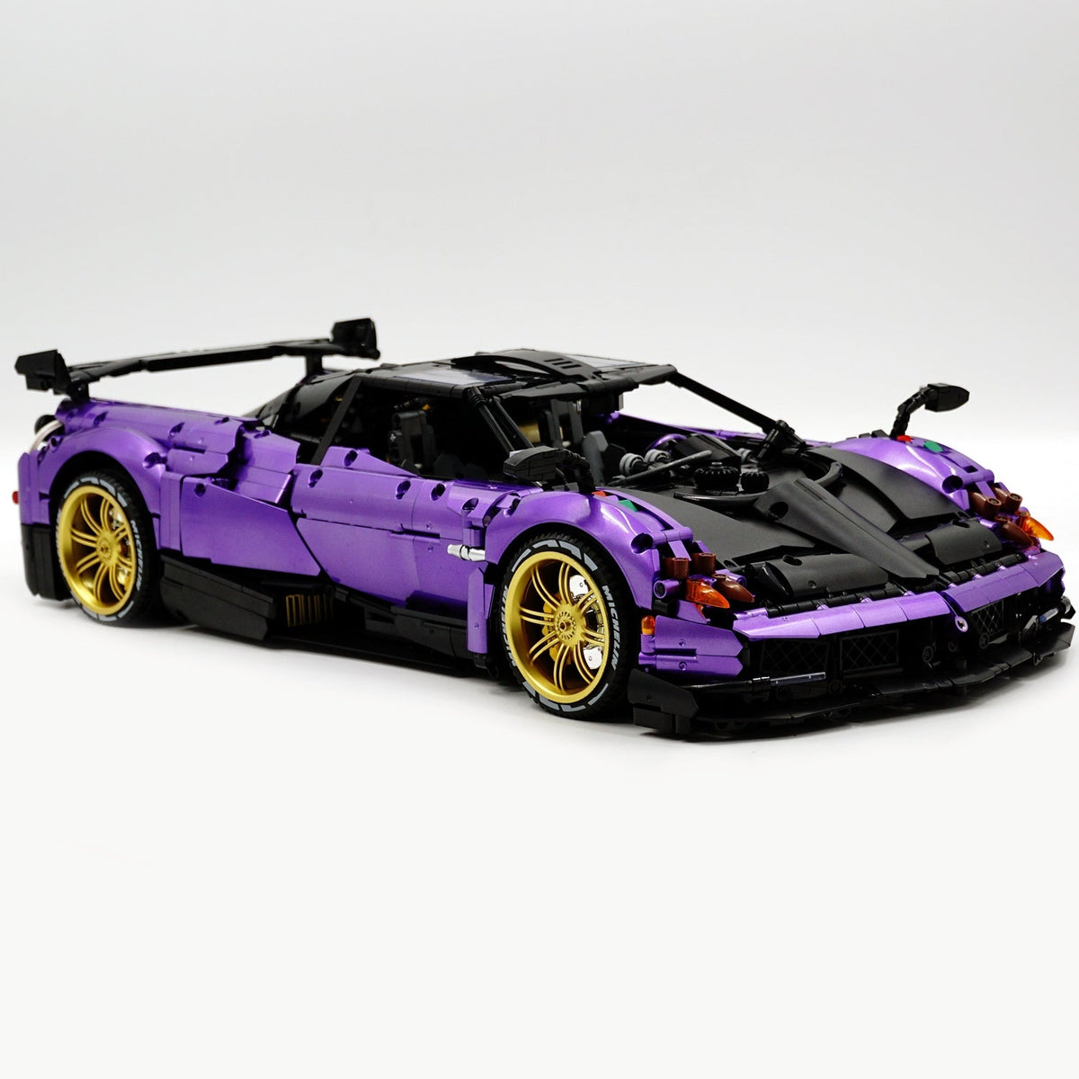 Trilumity Building Block Set: 1: 8 Pagani Huayra Bc Violet Paint finish Customized Ultimate Edition (4708-Piece)