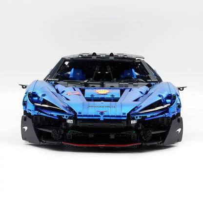 Trilumity Motorized Building Block Set: 1:8 The Ultimate British Woking Hypercar | Electric Sapphire Blue Custom Edition | Shipped in Original Gift