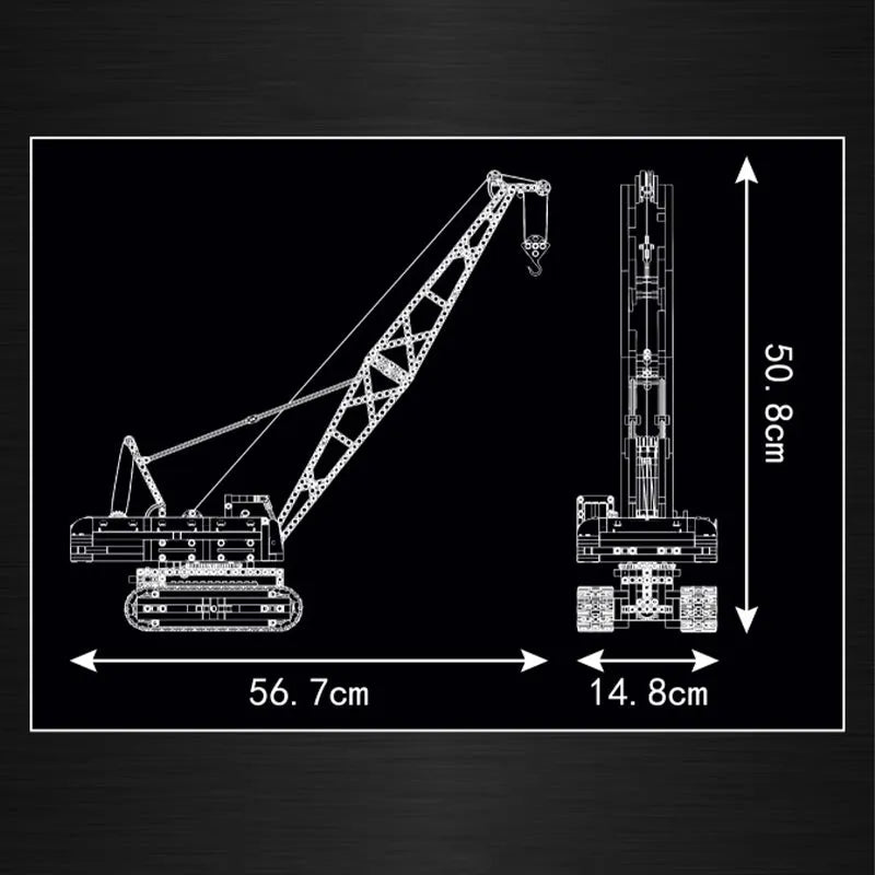 Mould King MOC Building Block Set: Motorized Yellow Crawler Crane, Model 15069