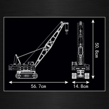 Mould King MOC Building Block Set: Motorized Yellow Crawler Crane, Model 15069
