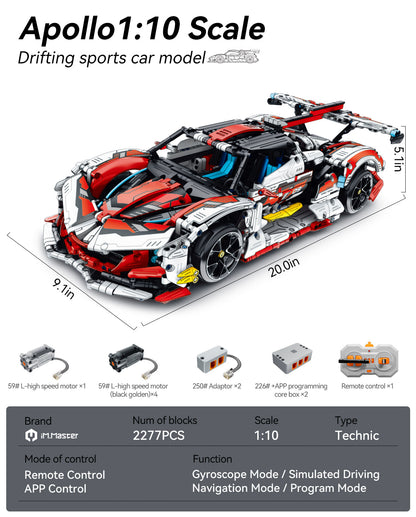 Trilumity Apollo MOC, Drift Building Block Set, 1:10 Scale, Remote Control, 2,732-Piece