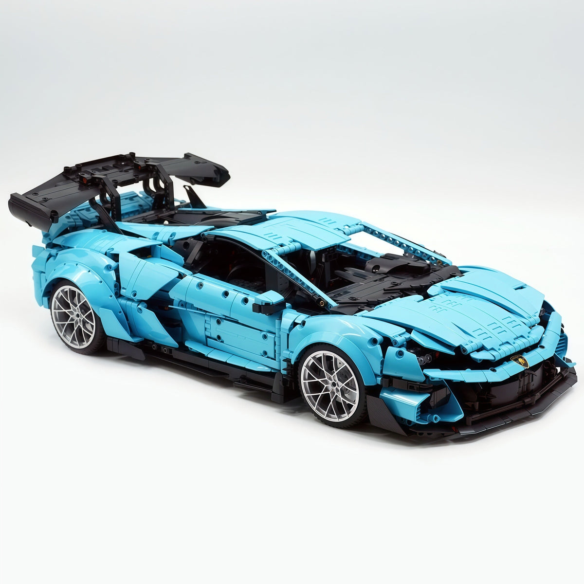 Trilumity Building Block Set: 1:8 Italian Bull | Full-Function RC Sant'Agata Supercar | Uv Sky Blue Custom Edition (3601-Piece)
