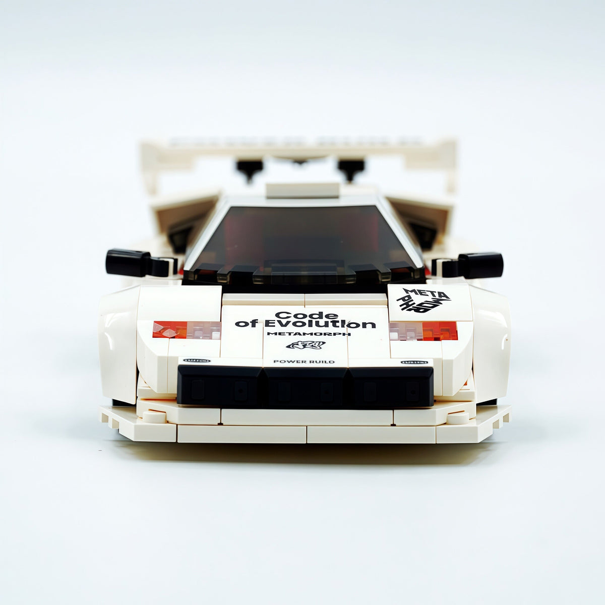 Trilumity Motorized Building Block Set: 80s Wedge Supercar Widebody Edition | Container Display Case (338-Piece)