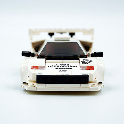 Trilumity Motorized Building Block Set: 80s Wedge Supercar Widebody Edition | Container Display Case (338-Piece)