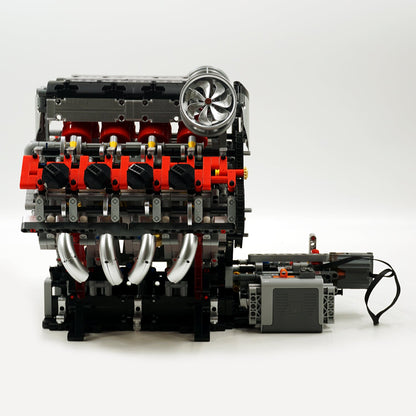 Trilumity Motorized Building Block Set: The Ultimate F488 V8 Engine (2717-Piece)