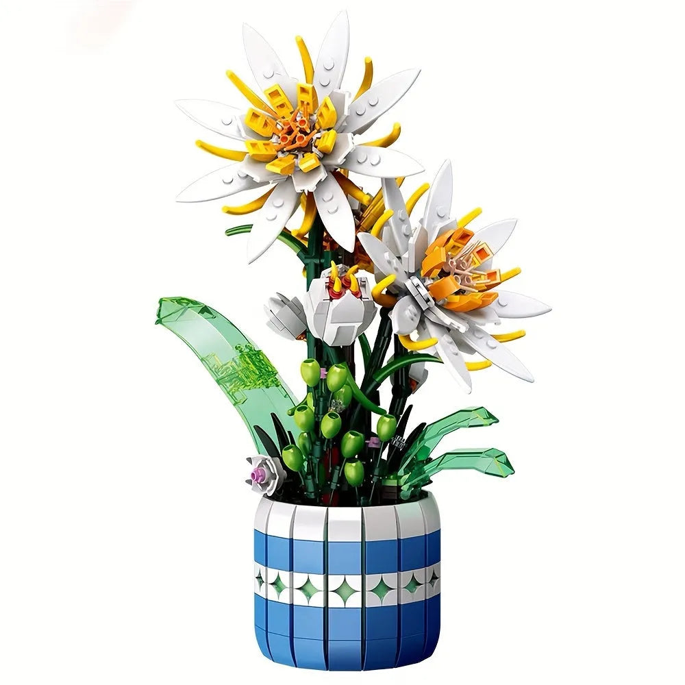 JieStar Building Block Set: Epiphyllum Bonsai Plant, Model JJ9033